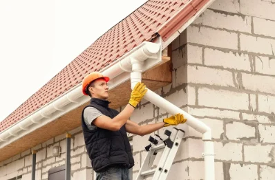 Pose et remplacement de gouttières à Guitté